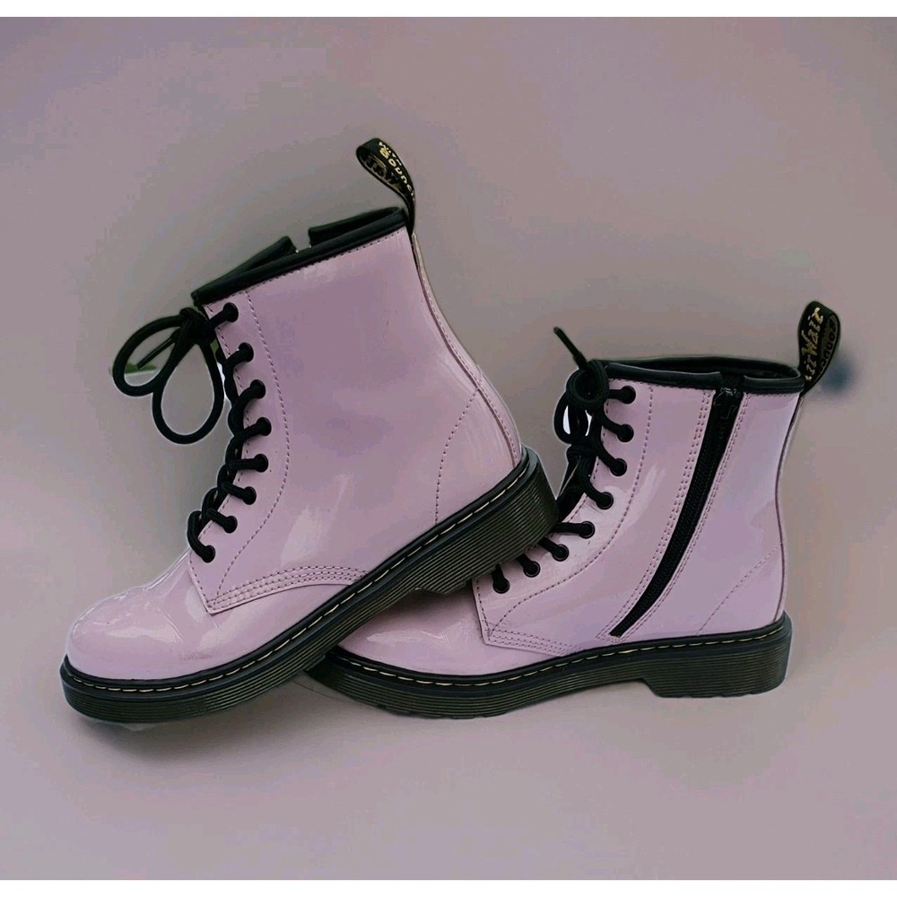 Dr. Martens 1460 J Pink Leather Lace Up/Zip Ankle Boots Men's Size 4, Women's 5